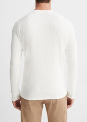 Pima Cotton-Blend Thermal Long-Sleeve Pullover in Long Sleeve - OFF WHITE