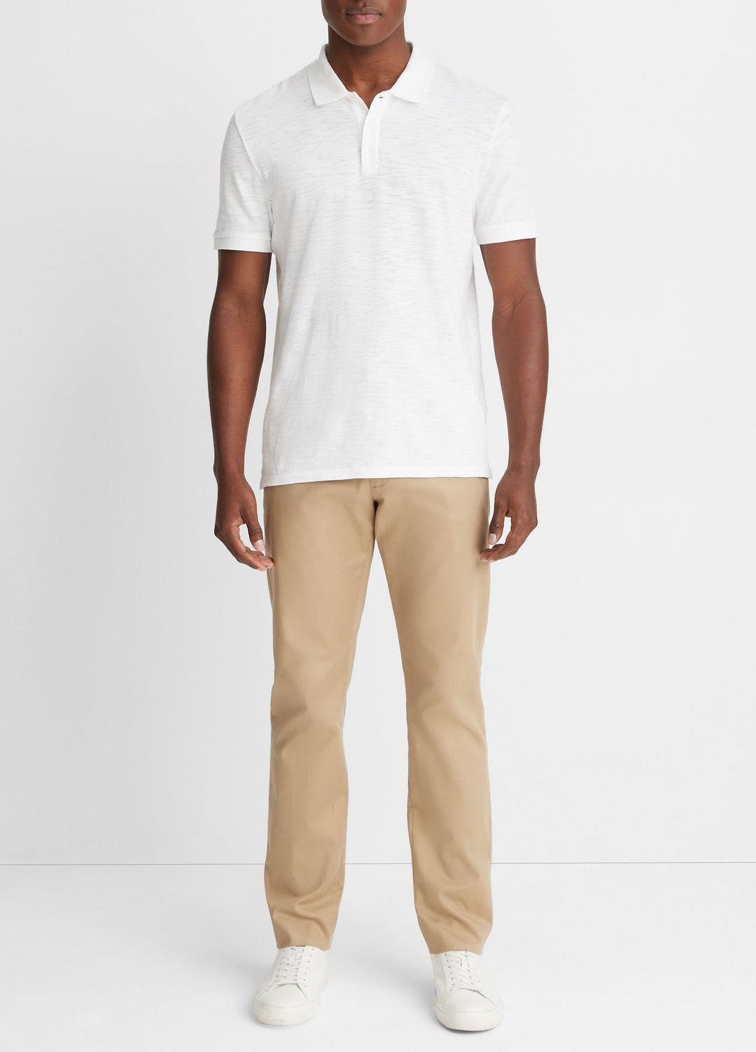 Classic Slub Polo Shirt in Henleys & Polos - WHITE