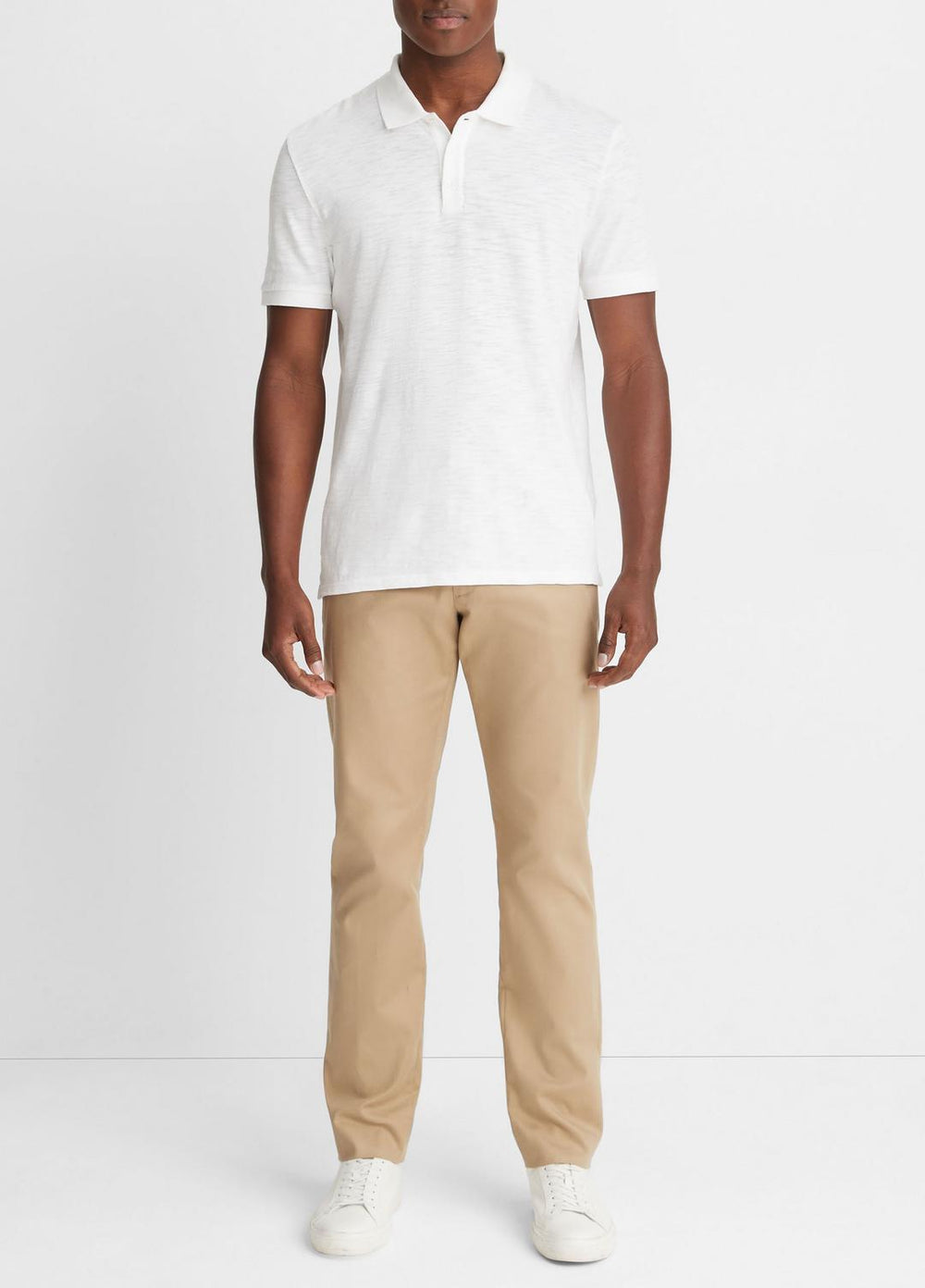 Classic Slub Polo Shirt in Henleys & Polos - WHITE