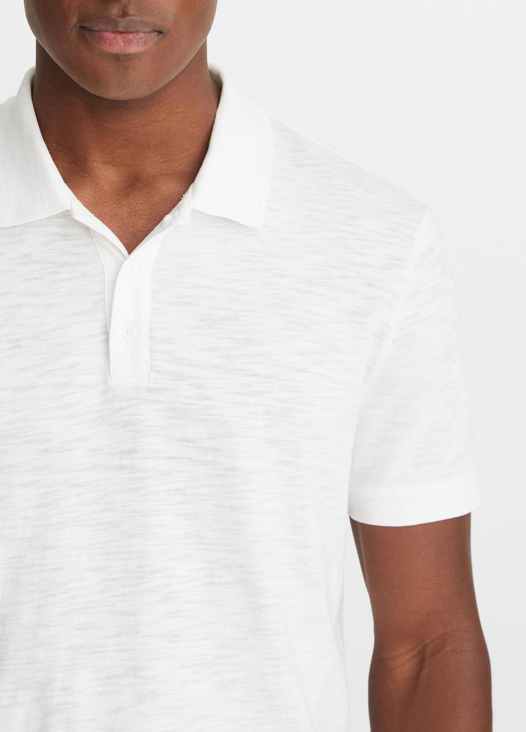 Classic Slub Polo Shirt in Henleys & Polos - WHITE