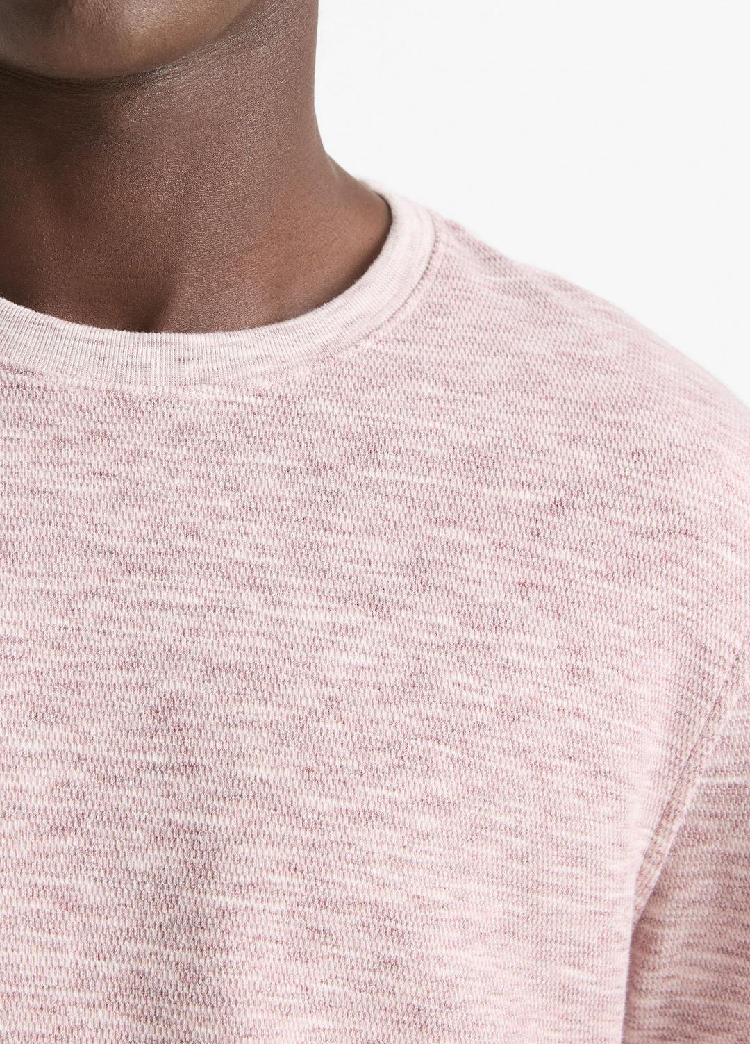 Space-Dye Cotton-Blend Long-Sleeve T-Shirt in Long Sleeve - MALBEC/OFF WHITE