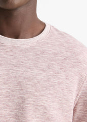 Space-Dye Cotton-Blend Long-Sleeve T-Shirt in Long Sleeve - MALBEC/OFF WHITE