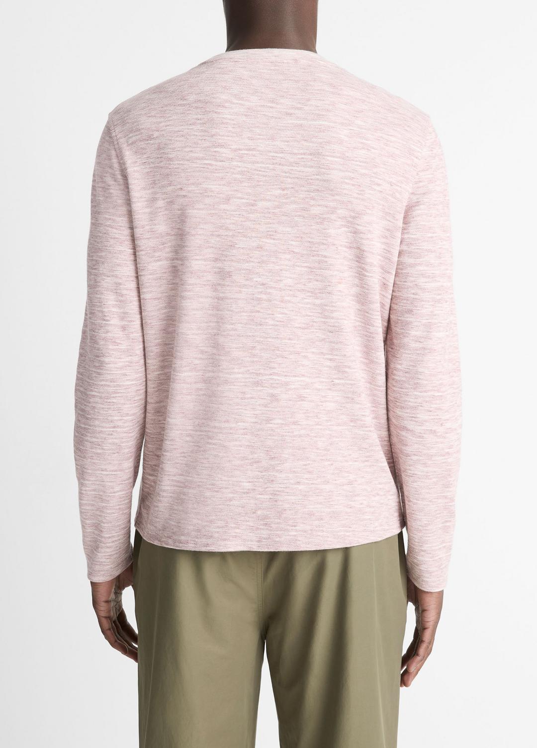 Space-Dye Cotton-Blend Long-Sleeve T-Shirt in Long Sleeve - MALBEC/OFF WHITE