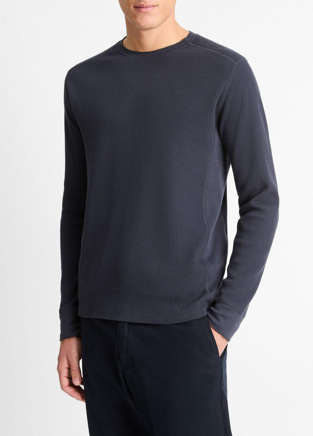 Pima Cotton-Blend Thermal Long-Sleeve Pullover in Long Sleeve - COASTAL BLUE