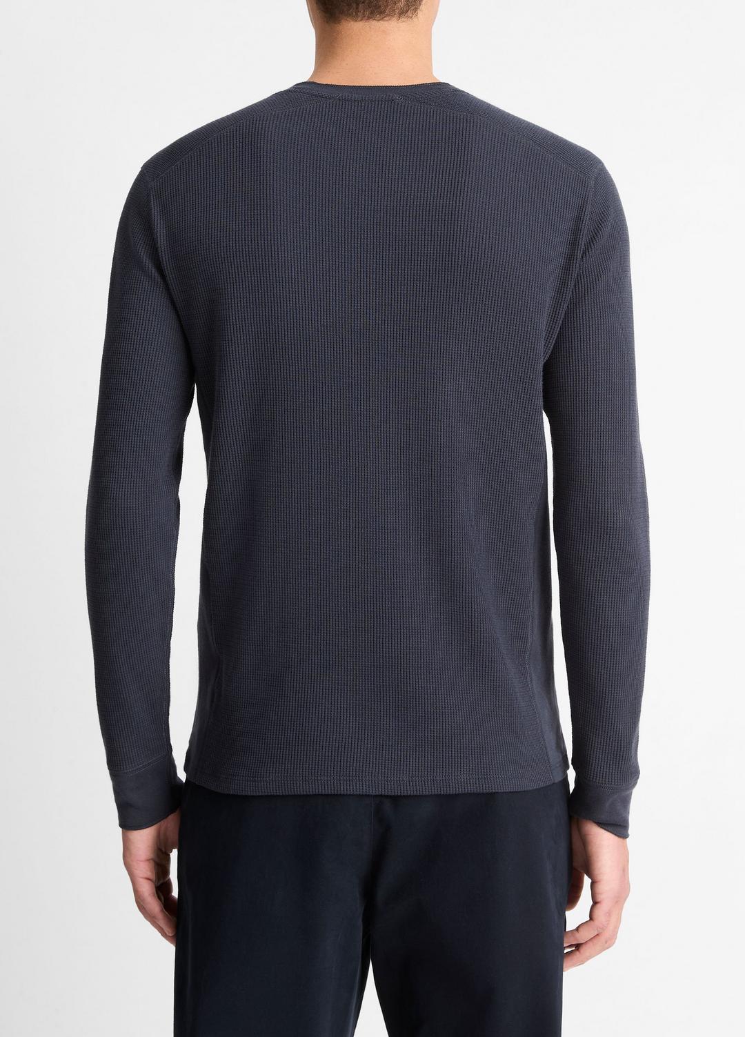 Pima Cotton-Blend Thermal Long-Sleeve Pullover in Long Sleeve - COASTAL BLUE