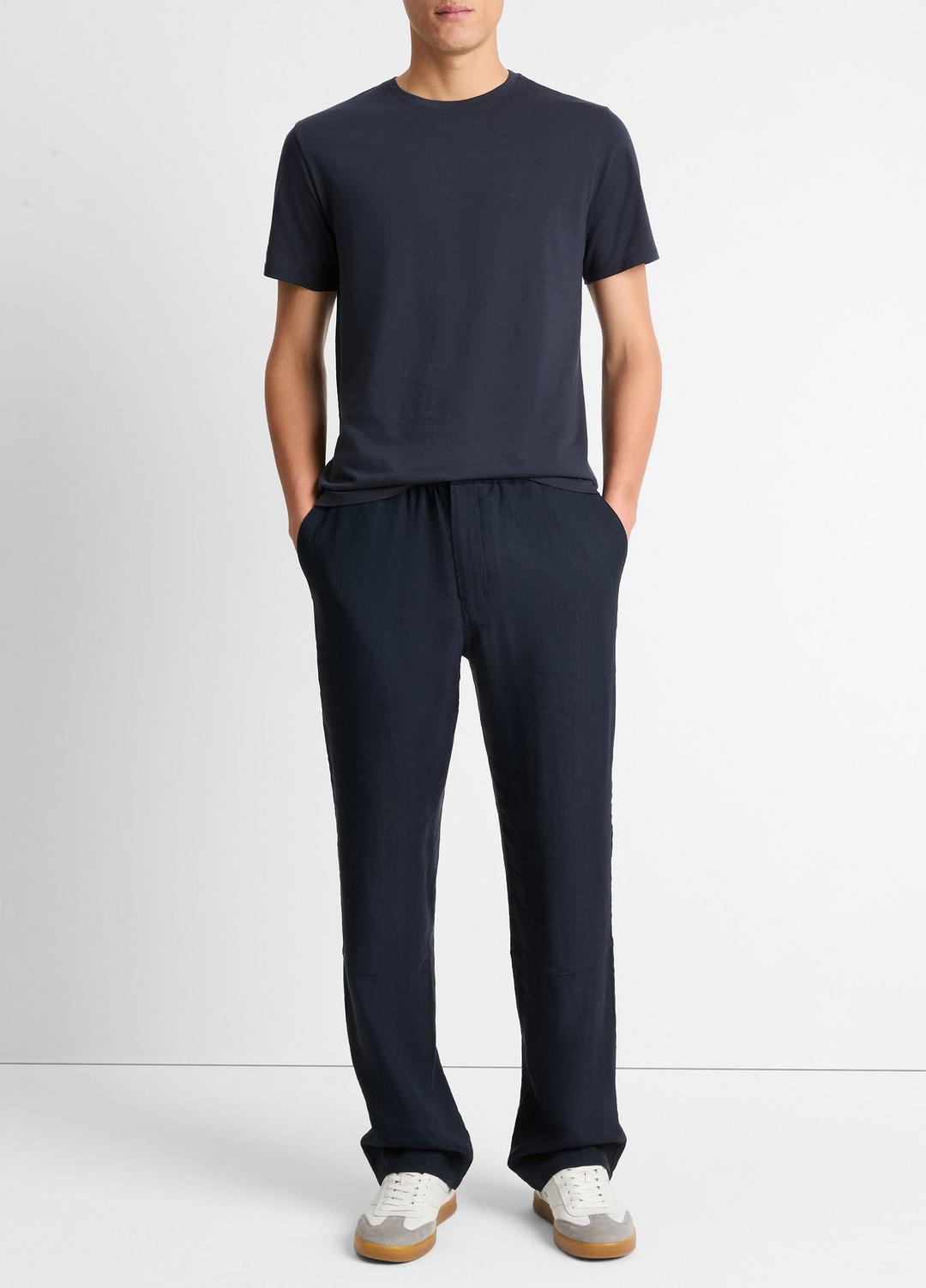 Pima Cotton Crew Neck T-Shirt in Short Sleeve - COASTAL BLUE