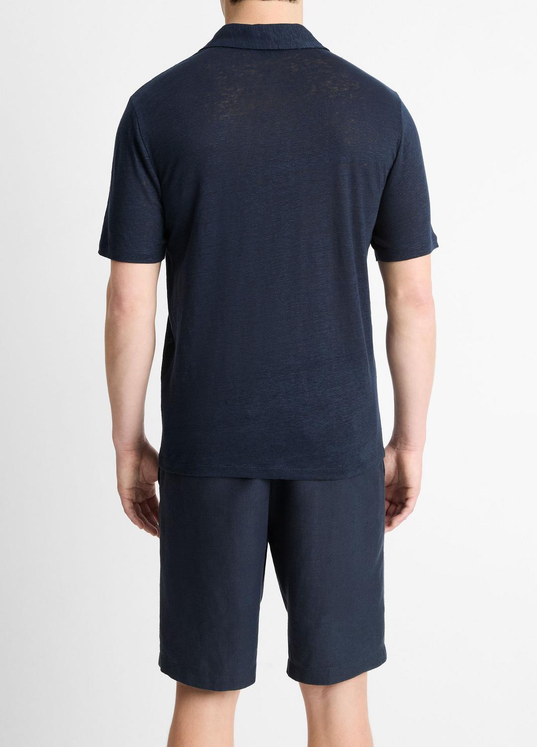 Linen Polo Shirt in Henleys & Polos - COASTAL BLUE