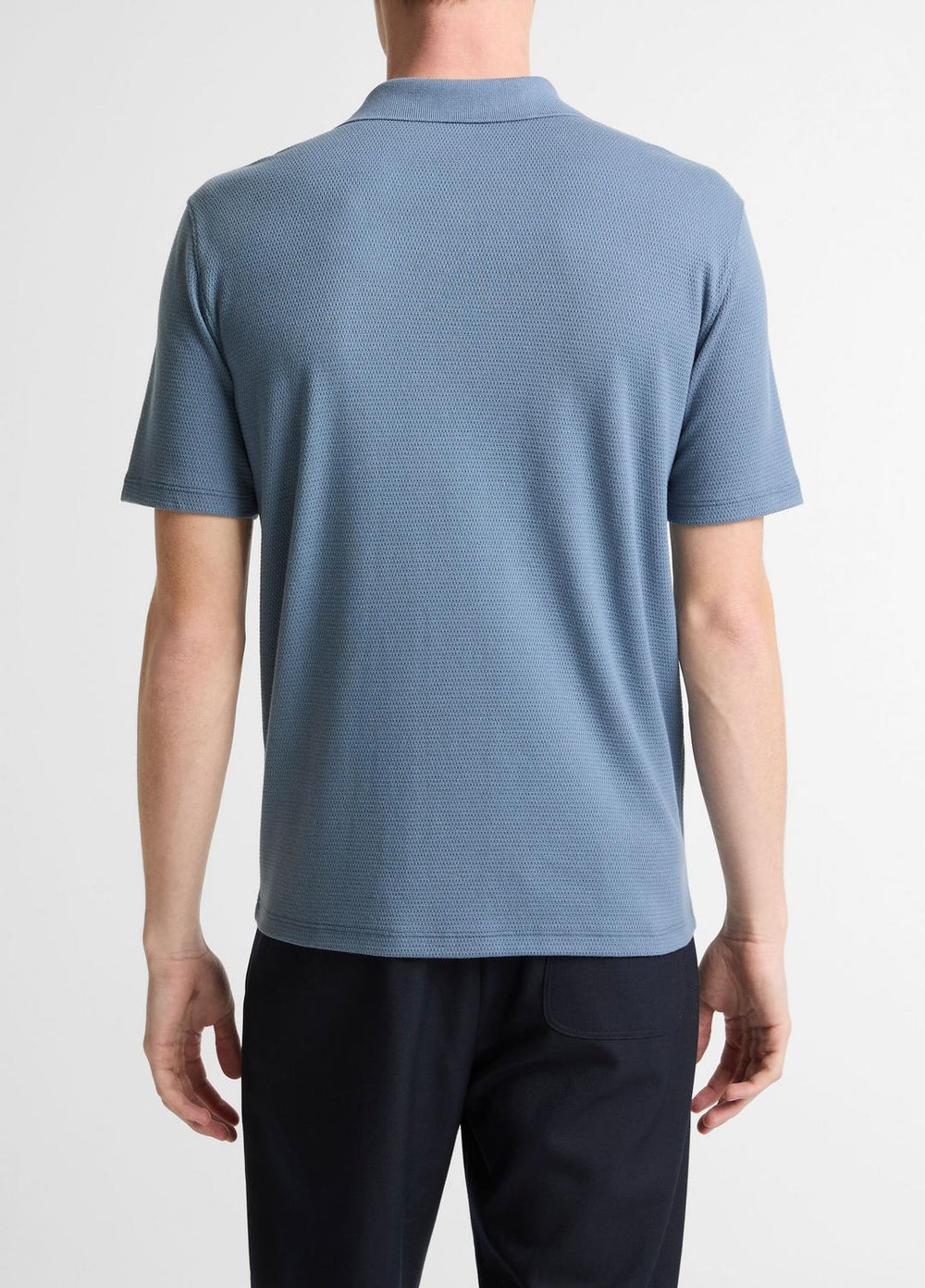 Garment Dye Cotton Polo Shirt in Short Sleeve - WASHED RAINWATER
