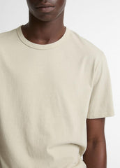 Garment Dye Cotton T-Shirt in Short Sleeve - WASHED PARCHMENT