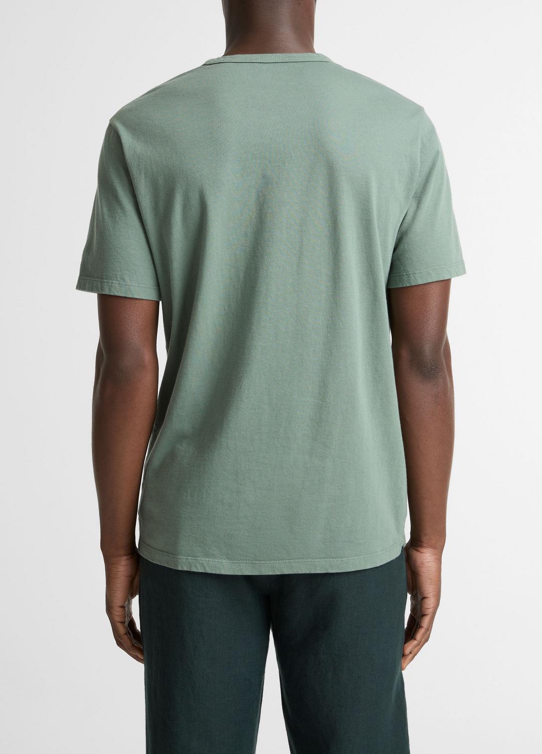 Garment Dye Cotton T-Shirt in Short Sleeve - WASHED LAUREL