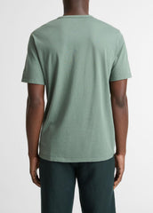 Garment Dye Cotton T-Shirt in Short Sleeve - WASHED LAUREL