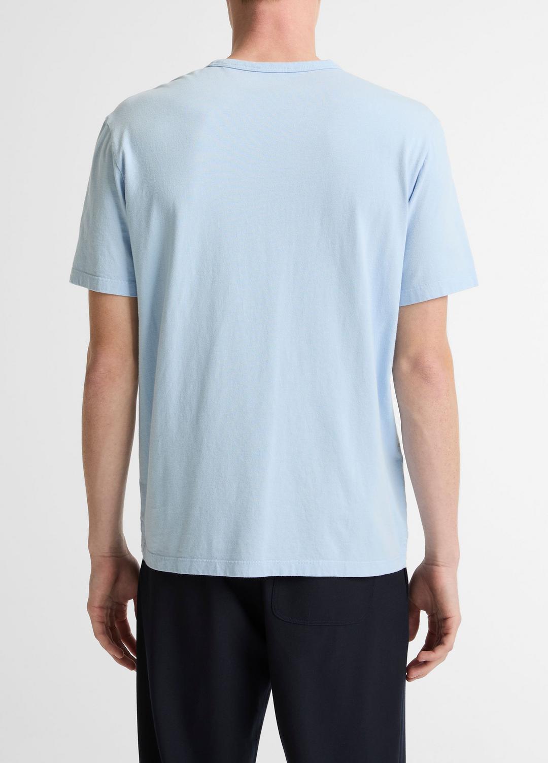 Garment Dye Cotton T-Shirt in Short Sleeve - WASHED RAINWATER