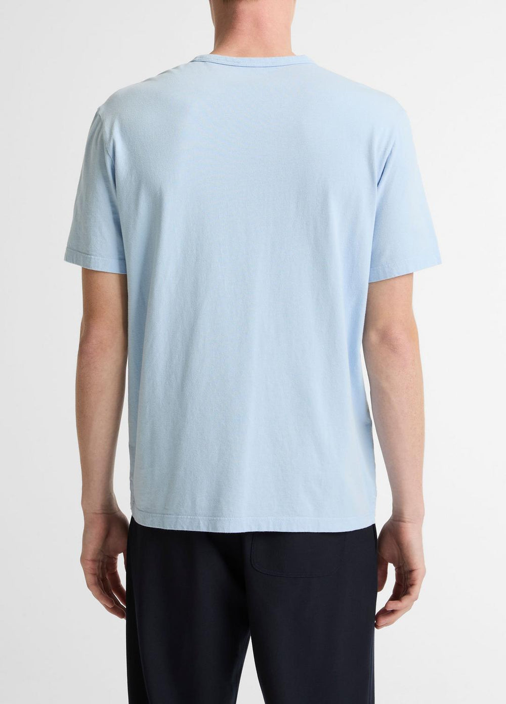 Garment Dye Cotton T-Shirt in Short Sleeve - WASHED RAINWATER