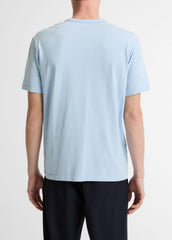Garment Dye Cotton T-Shirt in Short Sleeve - WASHED RAINWATER