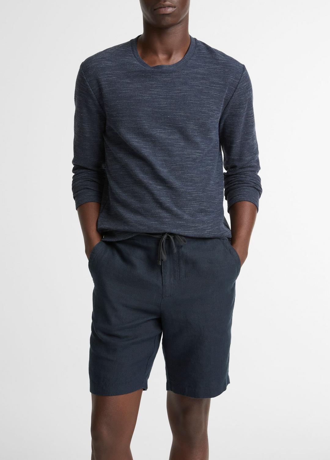 Double-Knit Cotton-Blend Long-Sleeve Shirt in Long Sleeve - HEATHER COASTAL BLUE