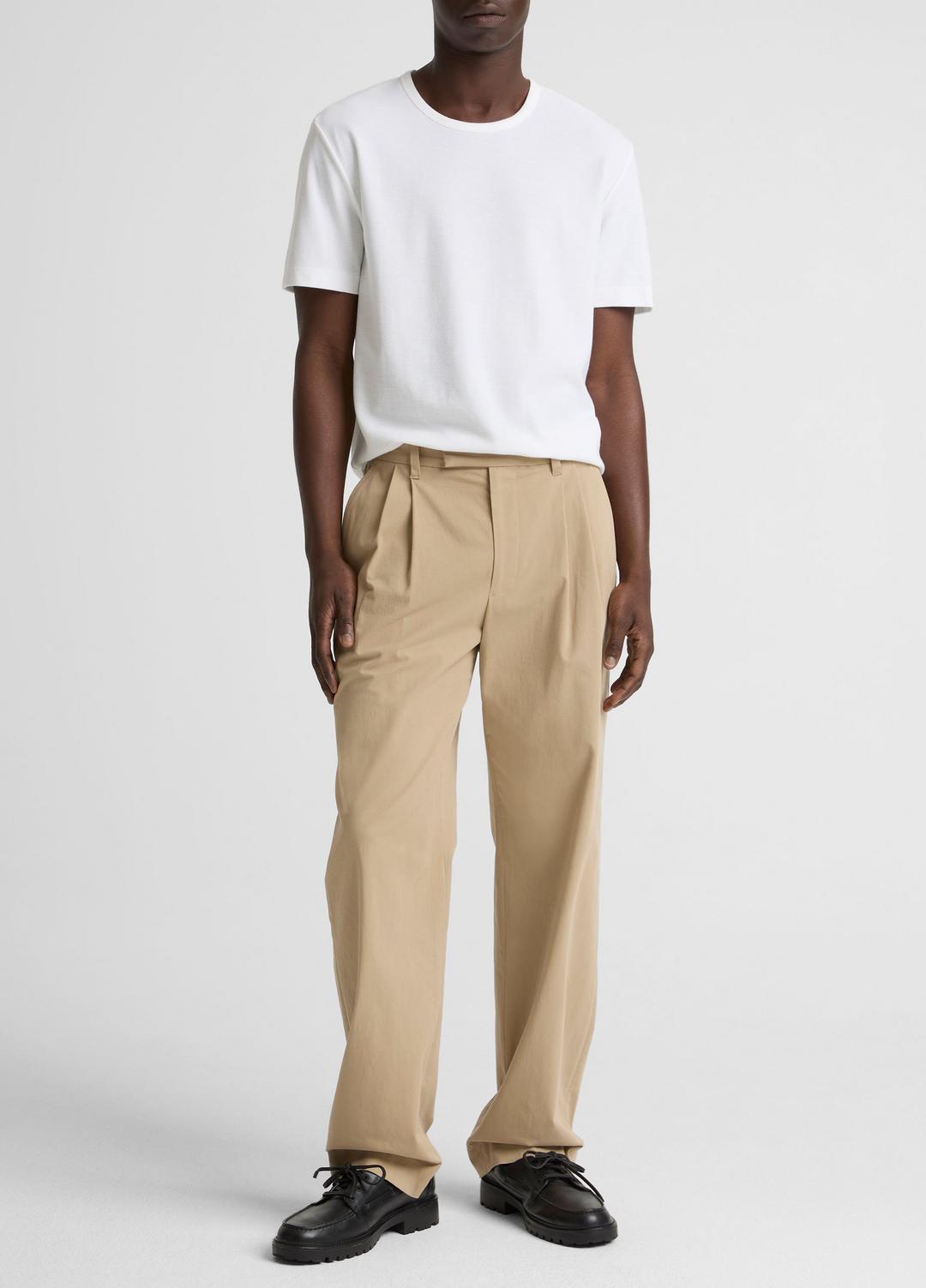 Pima Cotton Piqué Crew Neck T-Shirt in Short Sleeve - OPTIC WHITE