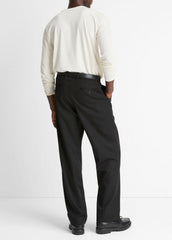 Wool Double-Pleat Suiting Trouser in Trousers - BLACK