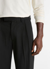 Wool Double-Pleat Suiting Trouser in Trousers - BLACK