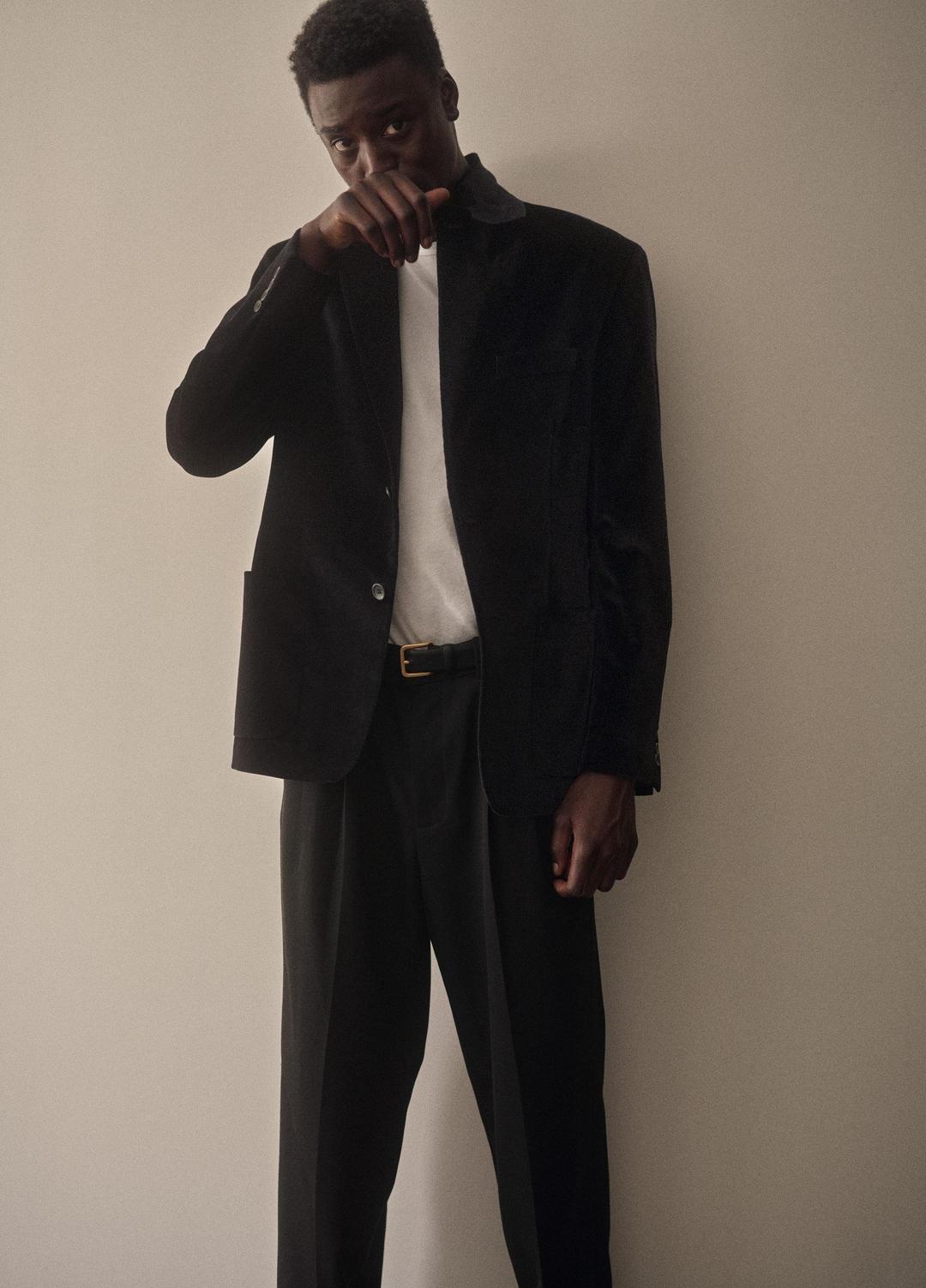 Wool Double-Pleat Suiting Trouser in Trousers - BLACK