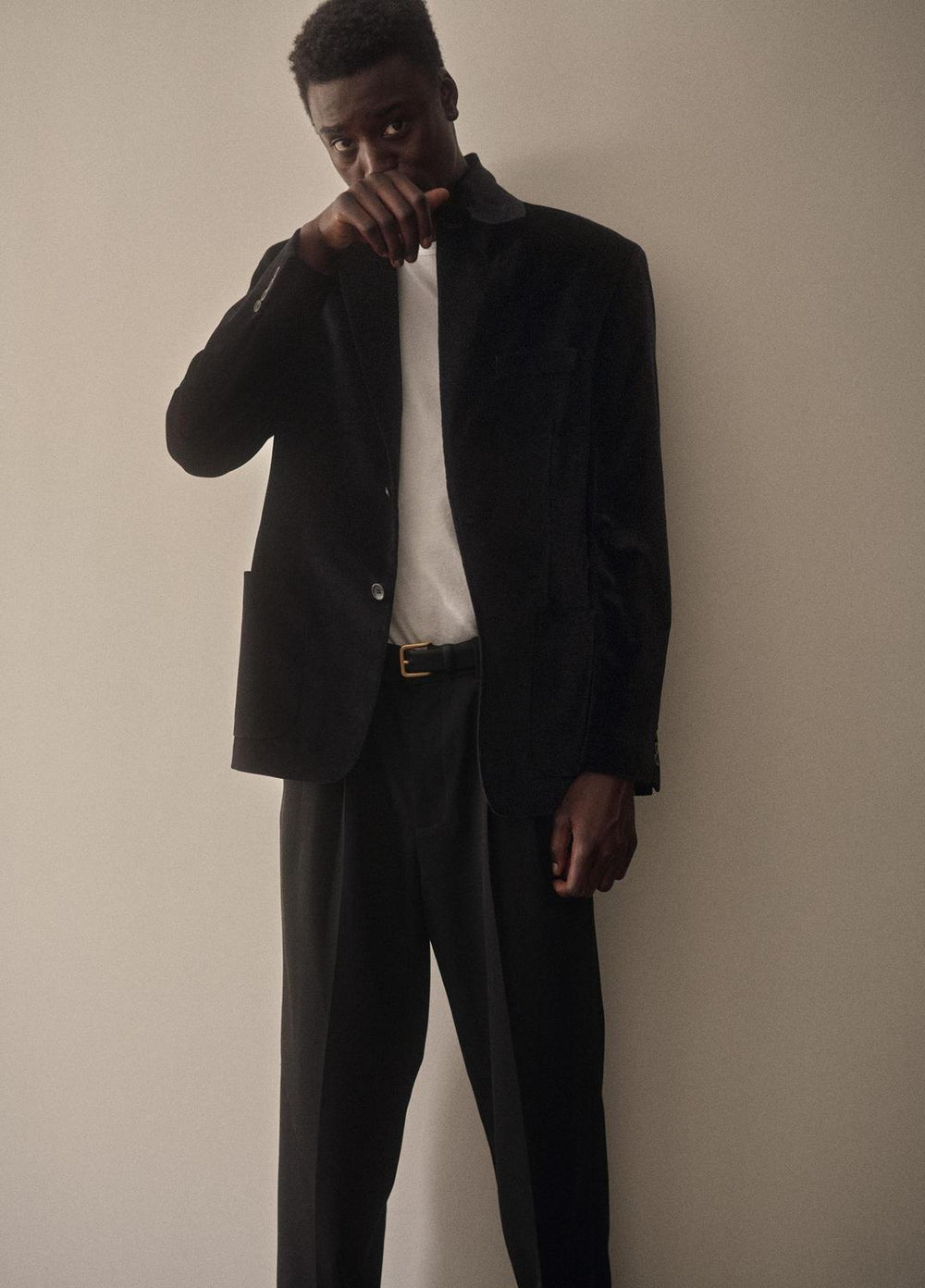 Wool Double-Pleat Suiting Trouser in Trousers - BLACK