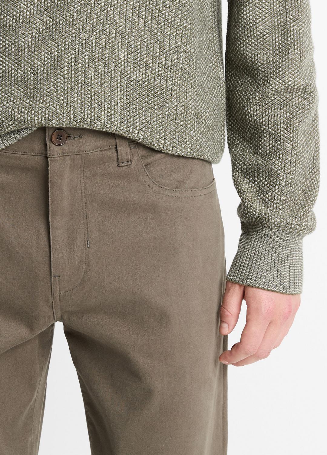 Dylan Slim 5-Pocket Peached Stretch-Cotton Pant in Trousers - FROG