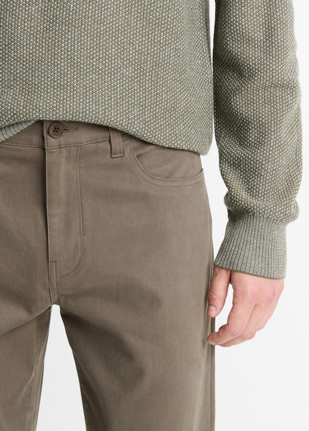 Dylan Slim 5-Pocket Peached Stretch-Cotton Pant in Trousers - FROG