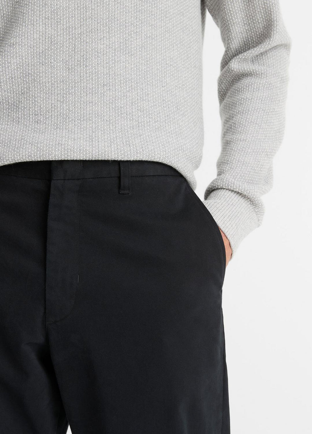 Louie Relaxed Stretch-Cotton Pant in Trousers - BLACK