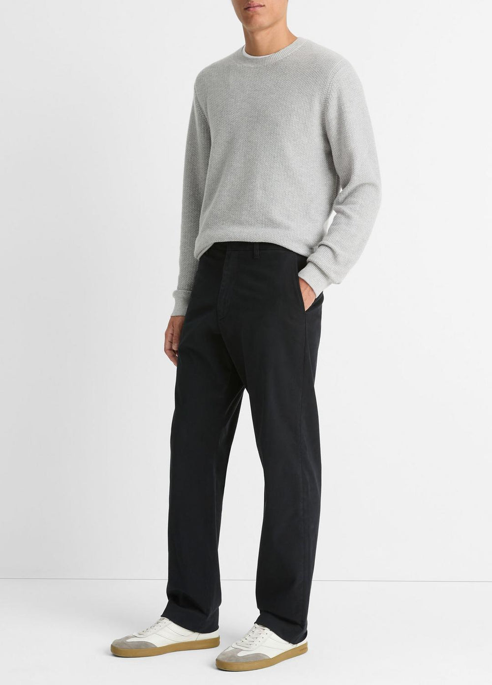 Louie Relaxed Stretch-Cotton Pant in Trousers - BLACK
