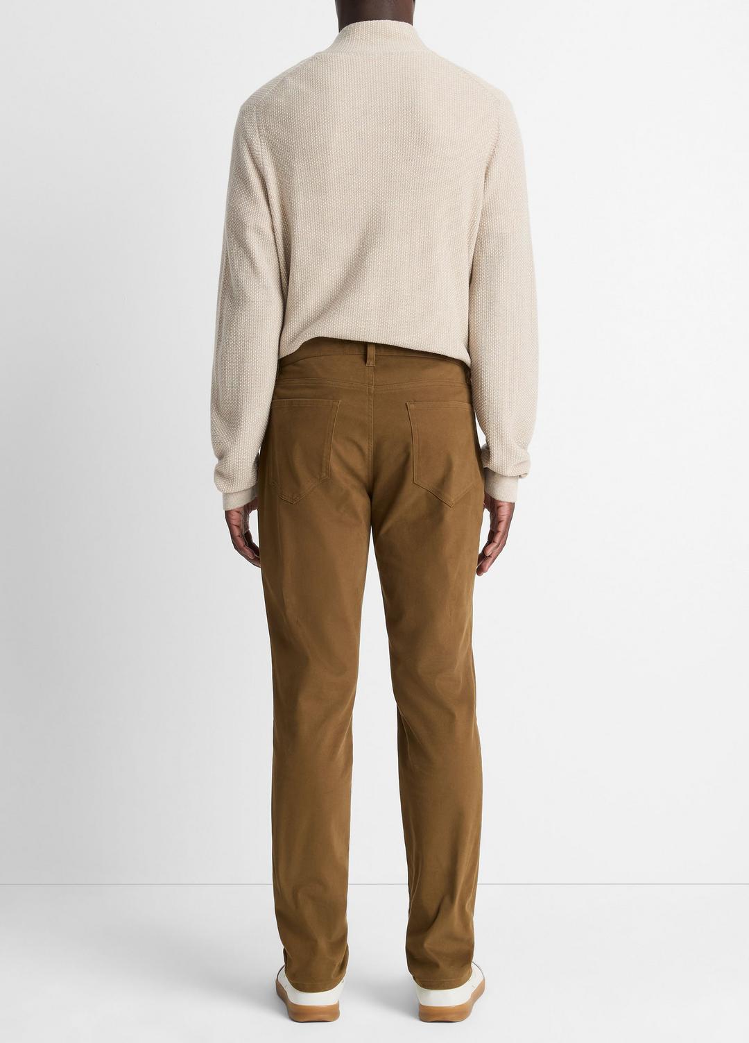 Dylan Slim 5-Pocket Peached Stretch-Cotton Pant in Trousers - LIGHT HIGHLANDS