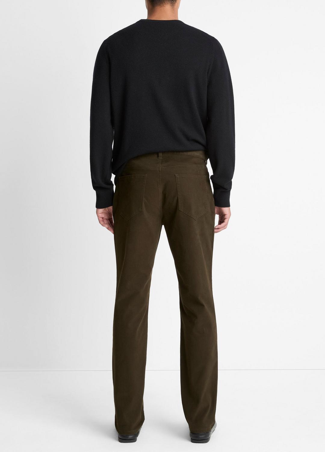Dylan Slim 5-Pocket Peached Stretch-Cotton Pant in Trousers - DARK LEAF