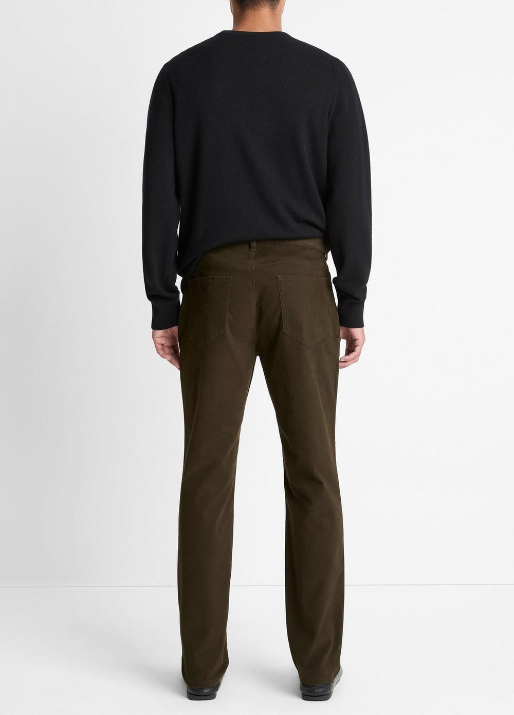 Dylan Slim 5-Pocket Peached Stretch-Cotton Pant in Trousers - DARK LEAF