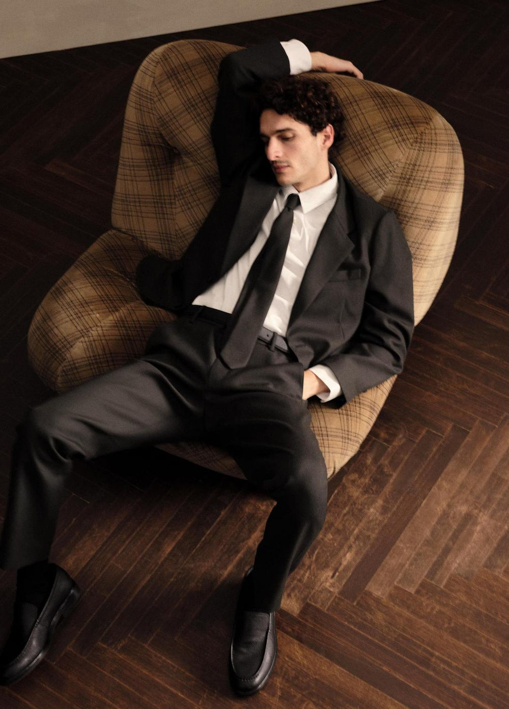 Owen Athletic Wool Suiting Pant in Trousers - BLACK