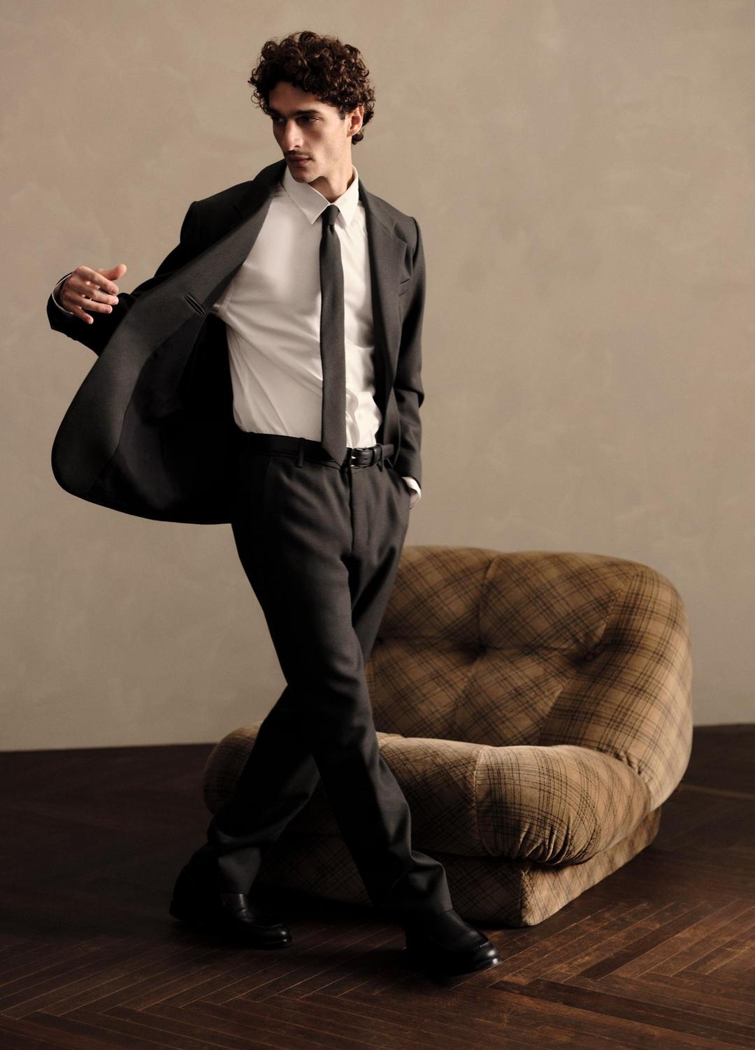 Owen Athletic Wool Suiting Pant in Trousers - BLACK