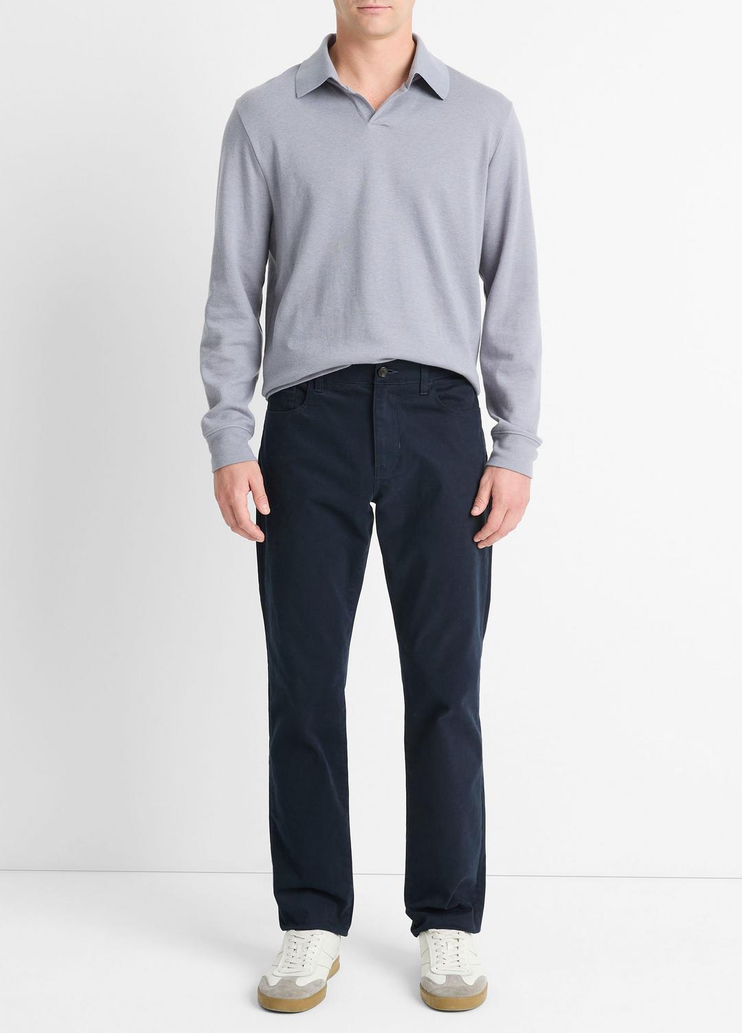 Dylan Slim 5-Pocket Peached Stretch-Cotton Pant in Trousers - COASTAL BLUE