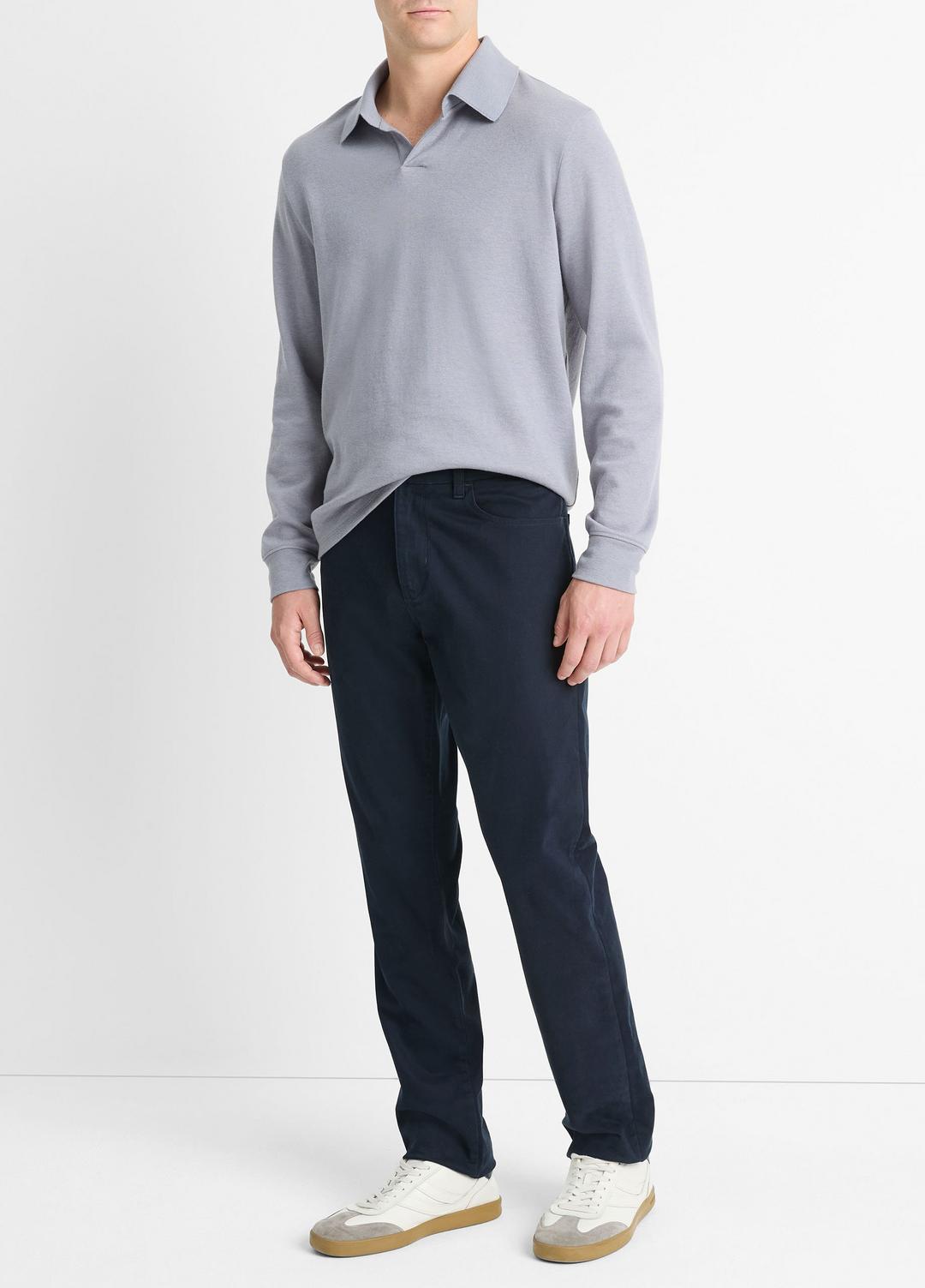 Dylan Slim 5-Pocket Peached Stretch-Cotton Pant in Trousers - COASTAL BLUE