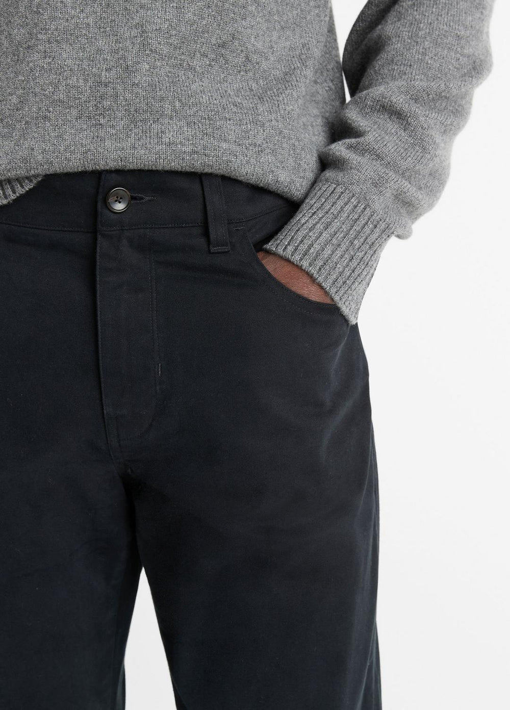 Dylan Slim 5-Pocket Peached Stretch-Cotton Pant in Trousers - BLACK