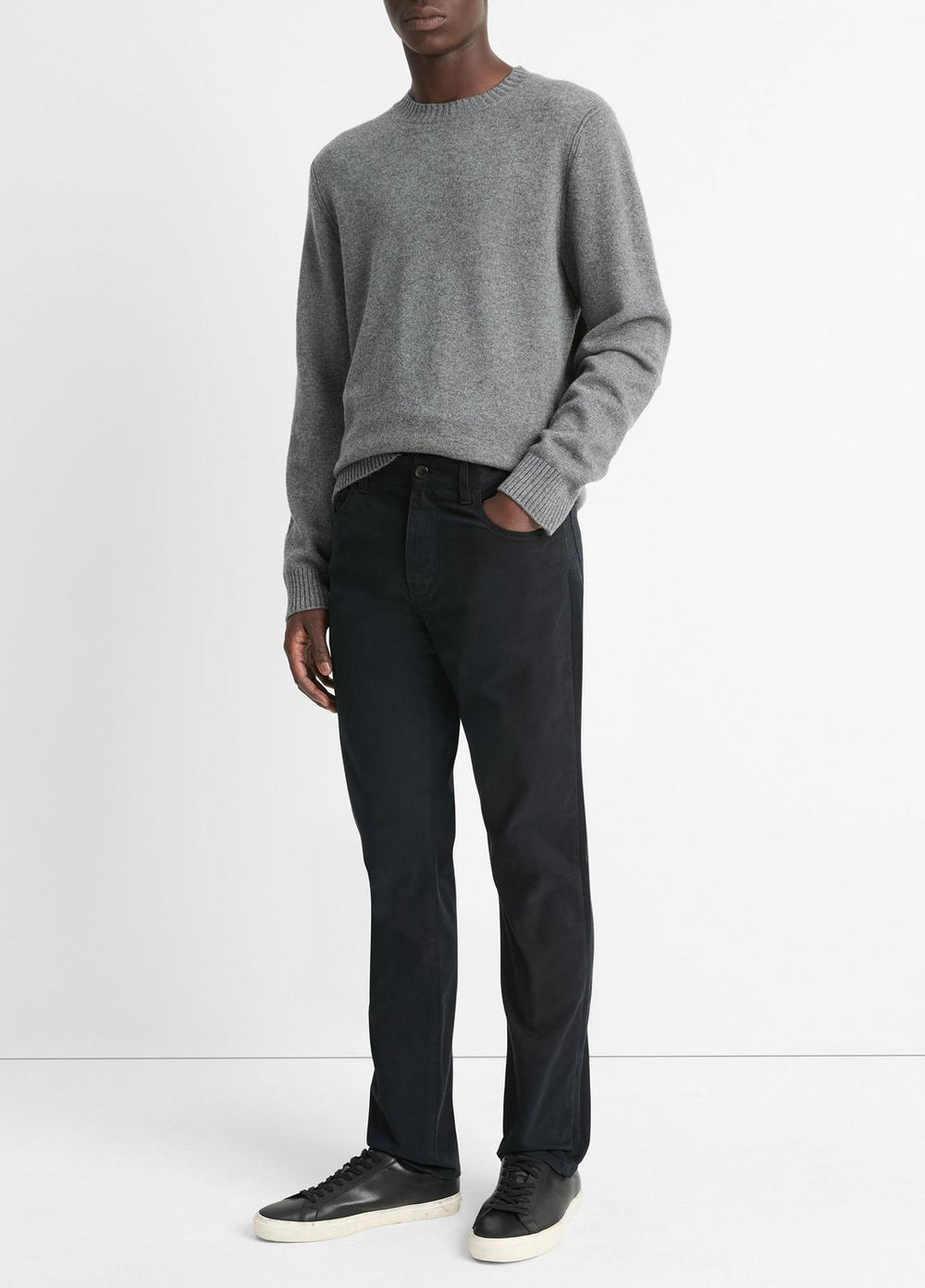 Dylan Slim 5-Pocket Peached Stretch-Cotton Pant in Trousers - BLACK