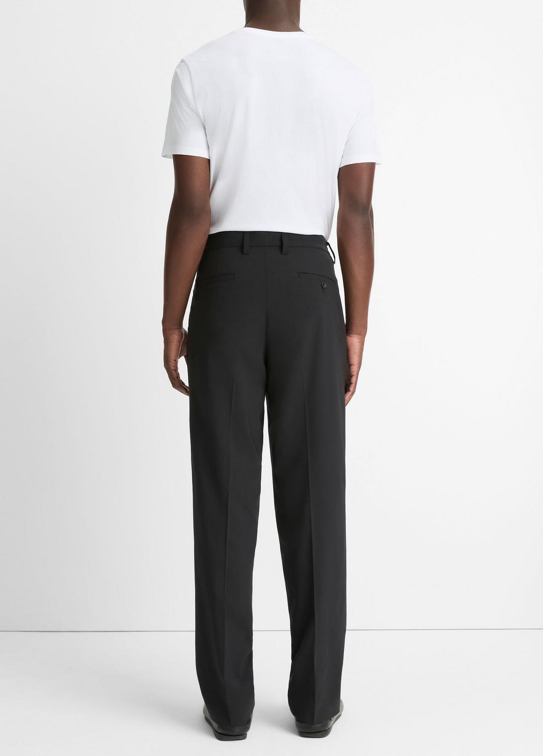 Louie Relaxed Pleated Trouser in Trousers - BLACK