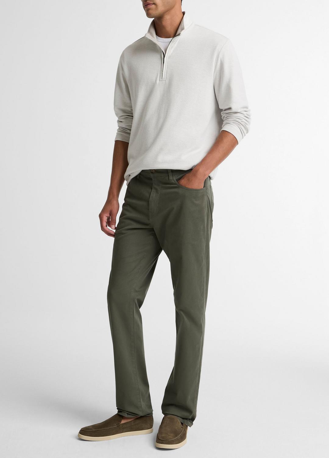 Dylan Slim 5-Pocket Cotton Sateen Pant in Trousers - SYCAMORE