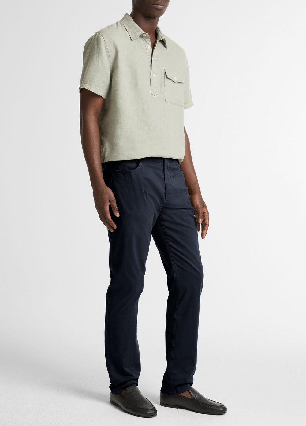 Dylan Slim 5-Pocket Cotton Sateen Pant in Trousers - COASTAL BLUE