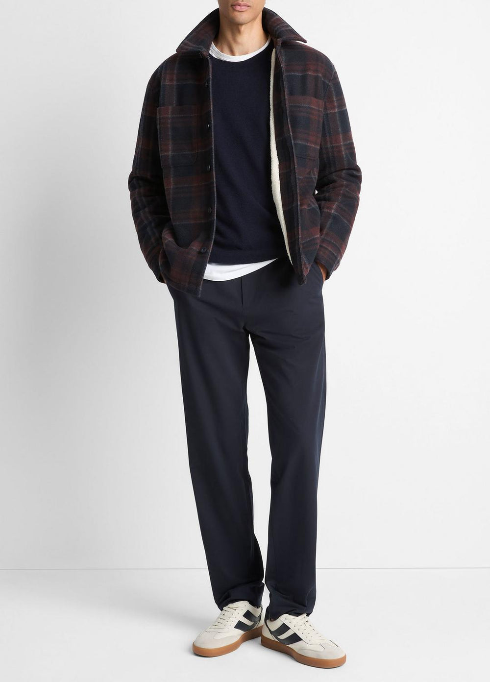 Sherpa-Lined Plaid Shirt Jacket in Shirt Jackets - COASTAL COMBO