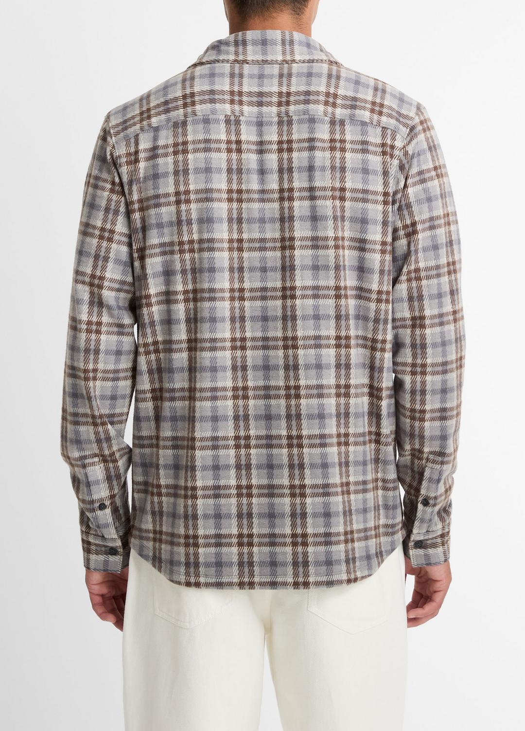 Plaid Cotton-Blend Shirt Jacket in Shirt Jackets - HEATHER FOG COMBO