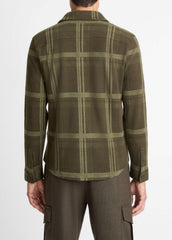 Plaid Cotton-Blend Shirt Jacket in Shirt Jackets - DARK LEAF COMBO