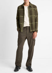 Plaid Cotton-Blend Shirt Jacket in Shirt Jackets - DARK LEAF COMBO