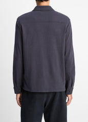 Heavy Sueded Cotton Shirt Jacket in Shirt Jackets - COASTAL BLUE
