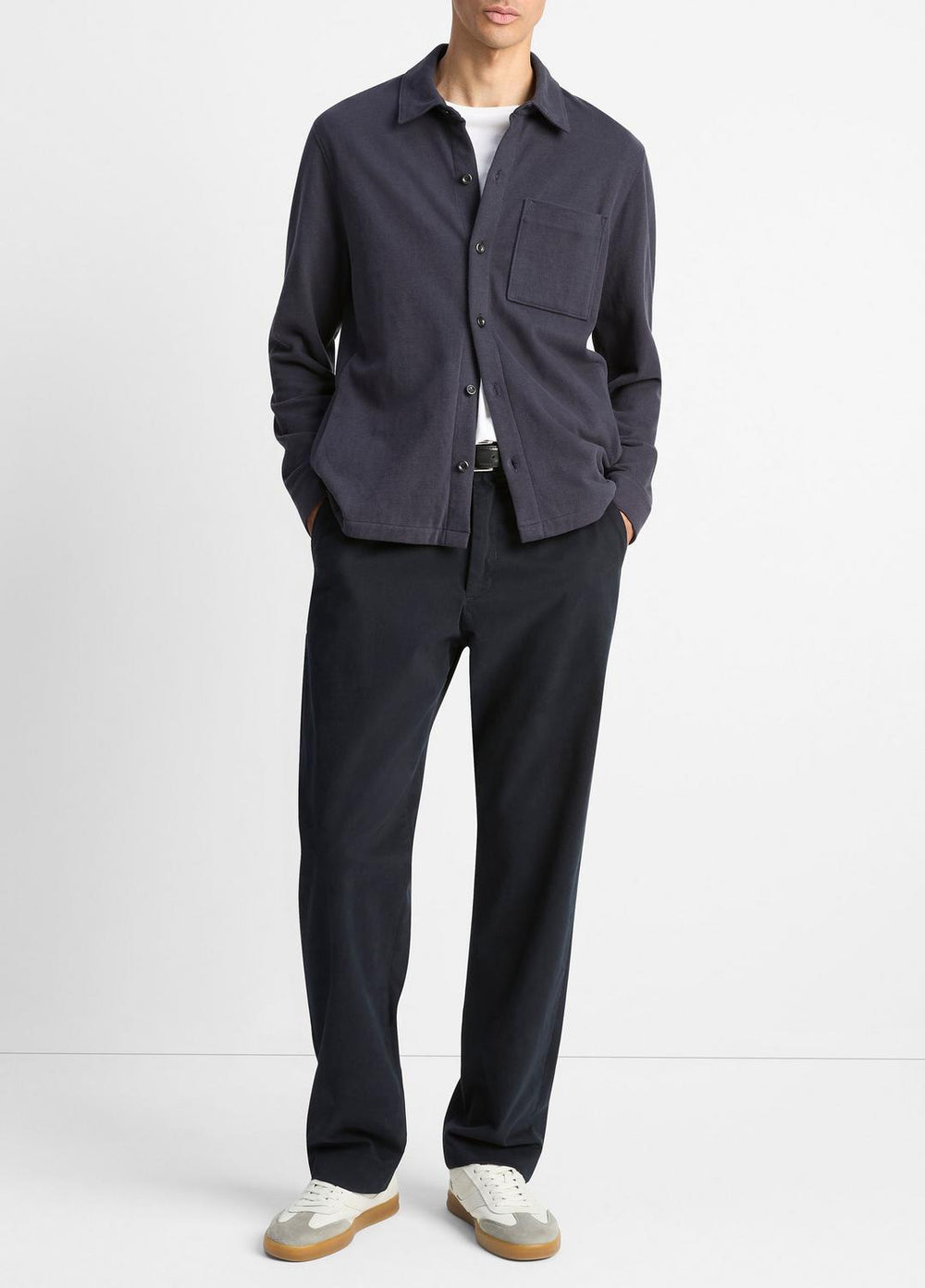 Heavy Sueded Cotton Shirt Jacket in Shirt Jackets - COASTAL BLUE