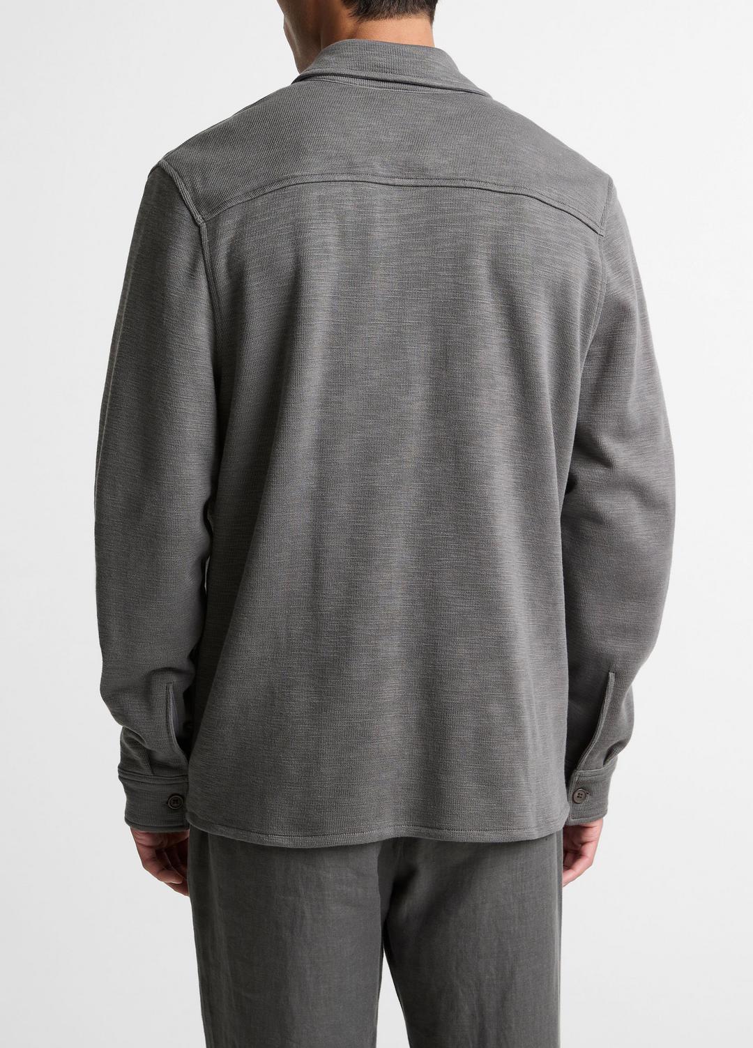 Double-Slub Cotton-Blend Shirt Jacket in Jackets - SLATE