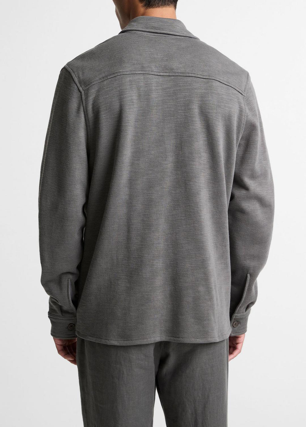 Double-Slub Cotton-Blend Shirt Jacket in Jackets - SLATE