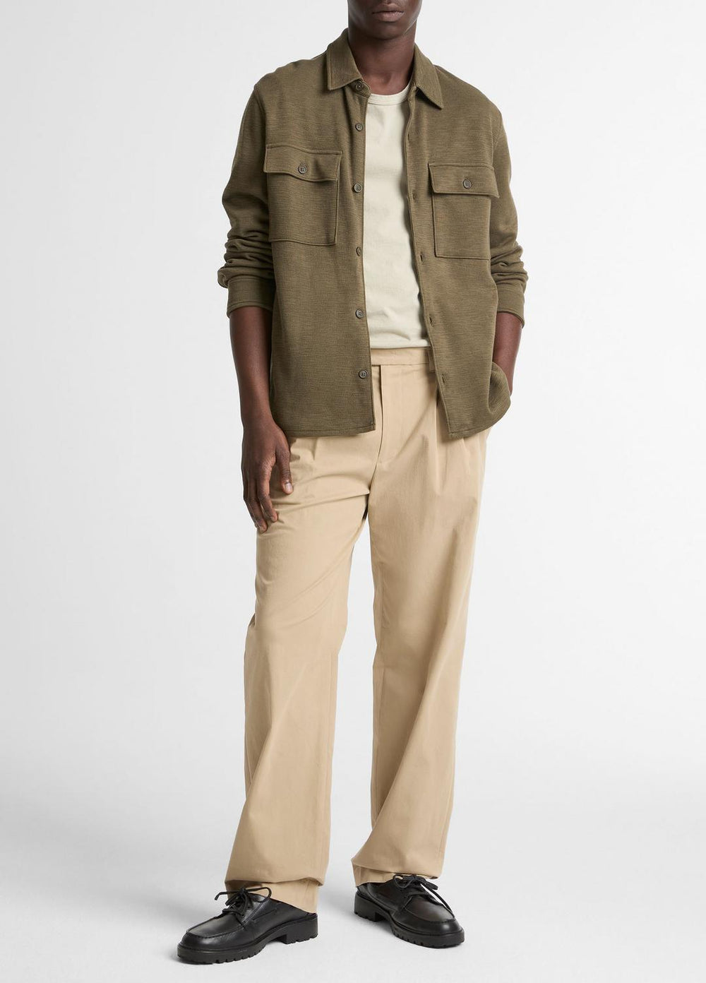 Double-Slub Cotton-Blend Shirt Jacket in Jackets - MOSS