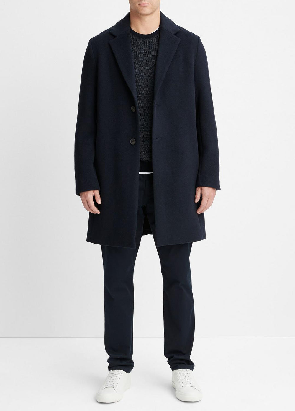 Classic Italian Wool-Blend Coat in Jackets & Outerwear - COASTAL BLUE